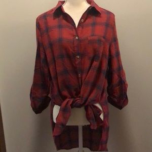 Plaid Button down Tunic